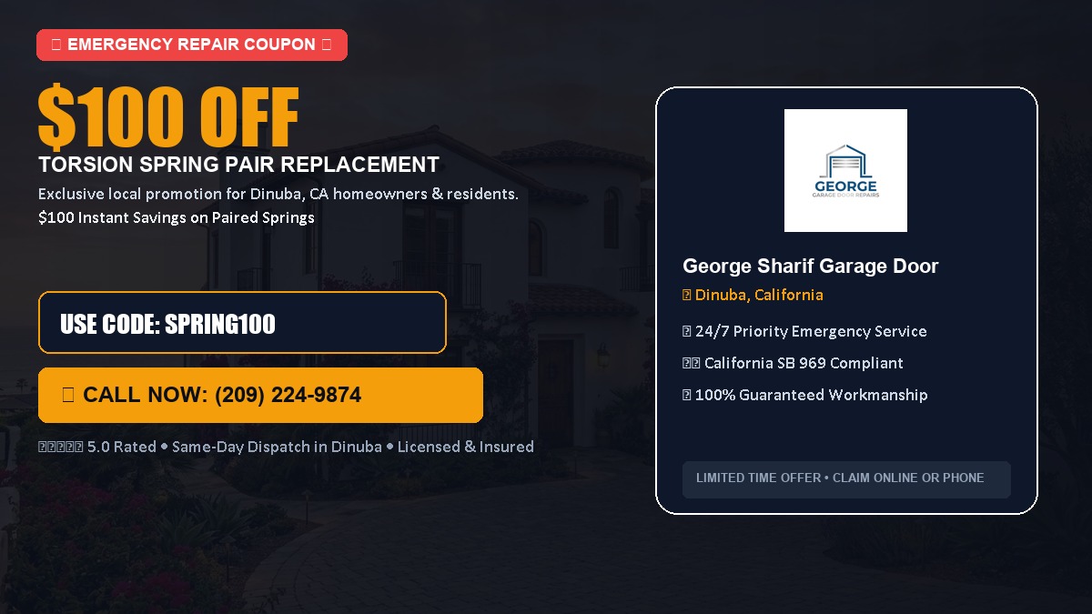 $100 OFF Heavy-Duty Torsion Spring Pair Replacement in Dinuba, CA
