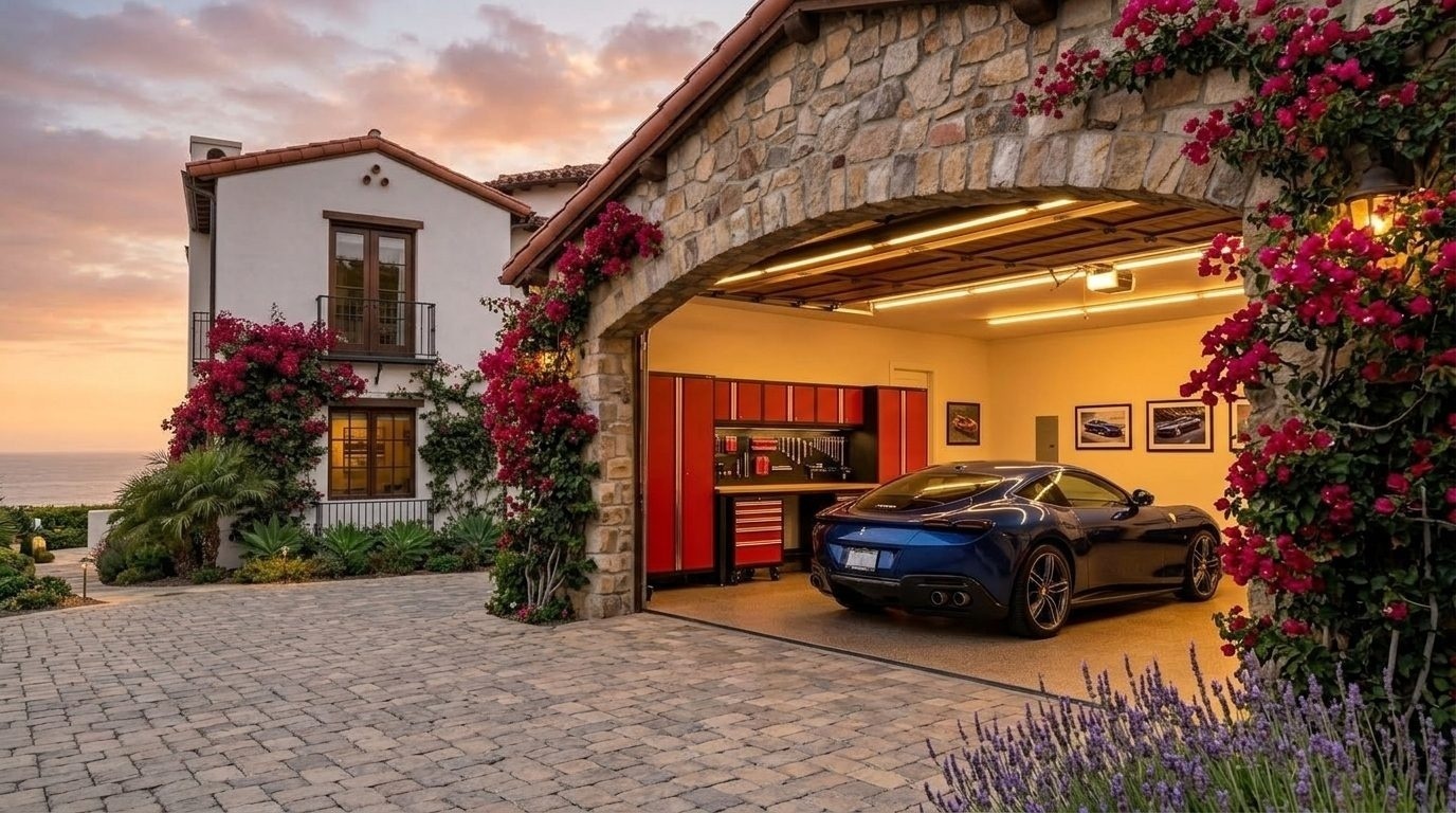 George Sharif Garage Door Masters Overhead Garage Door Gliding Open in Dinuba, CA